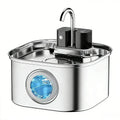 Wireless Cat Water Fountain 3.2L Stainless Steel with Rechargeable Battery LCD Display and Filter wourant