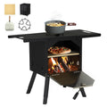 Outdoor Pizza Oven Wood Fired 2-Layer Pizza Ovens Include Pot Holder for Warming Food, Pizza Stone, Pizza Peel, Cover, Foldable Shelves & Adjustable Legs, Pellet Oven for Party Camping wourant